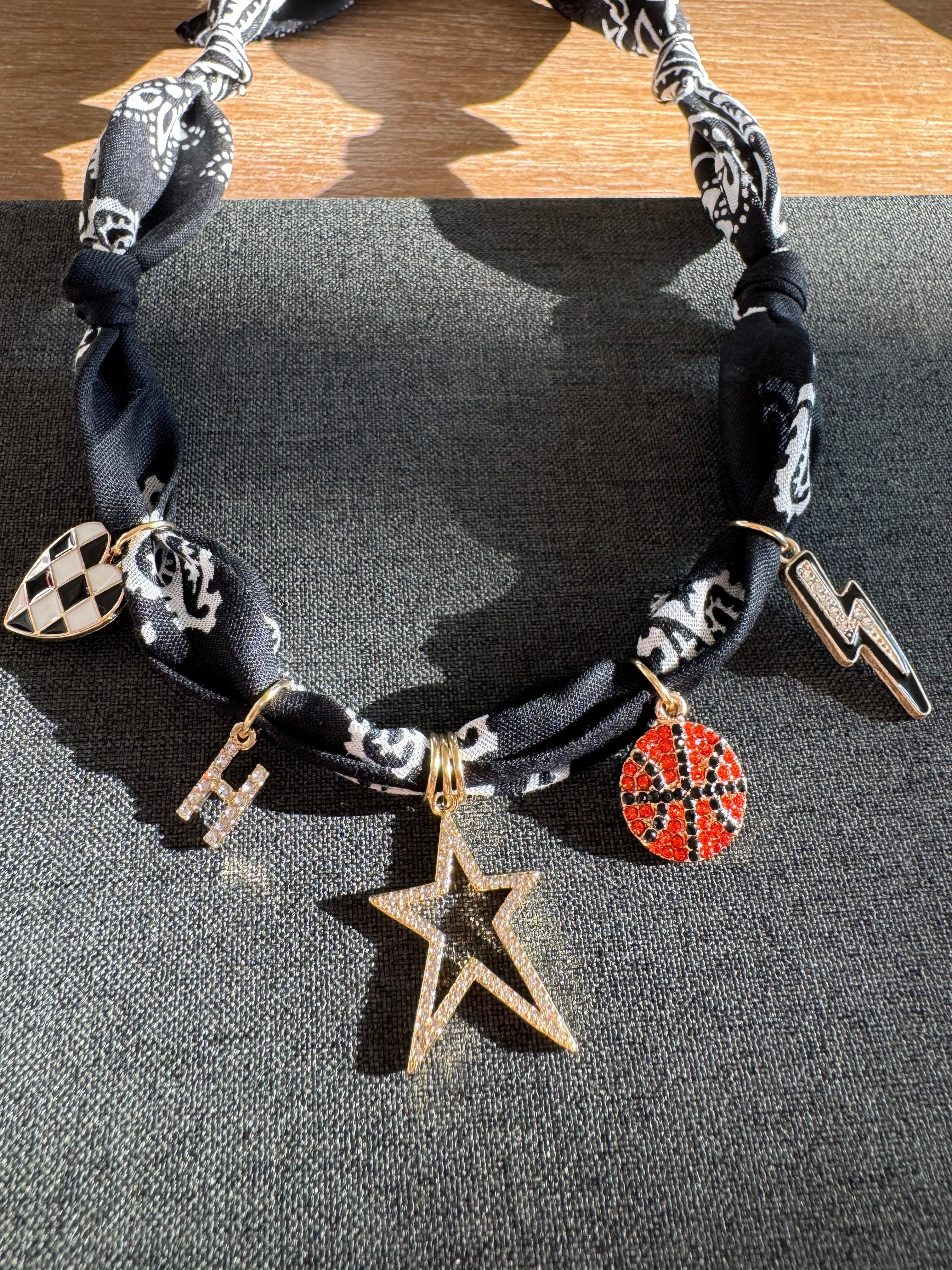 Basketball Star Bandana Necklace Black