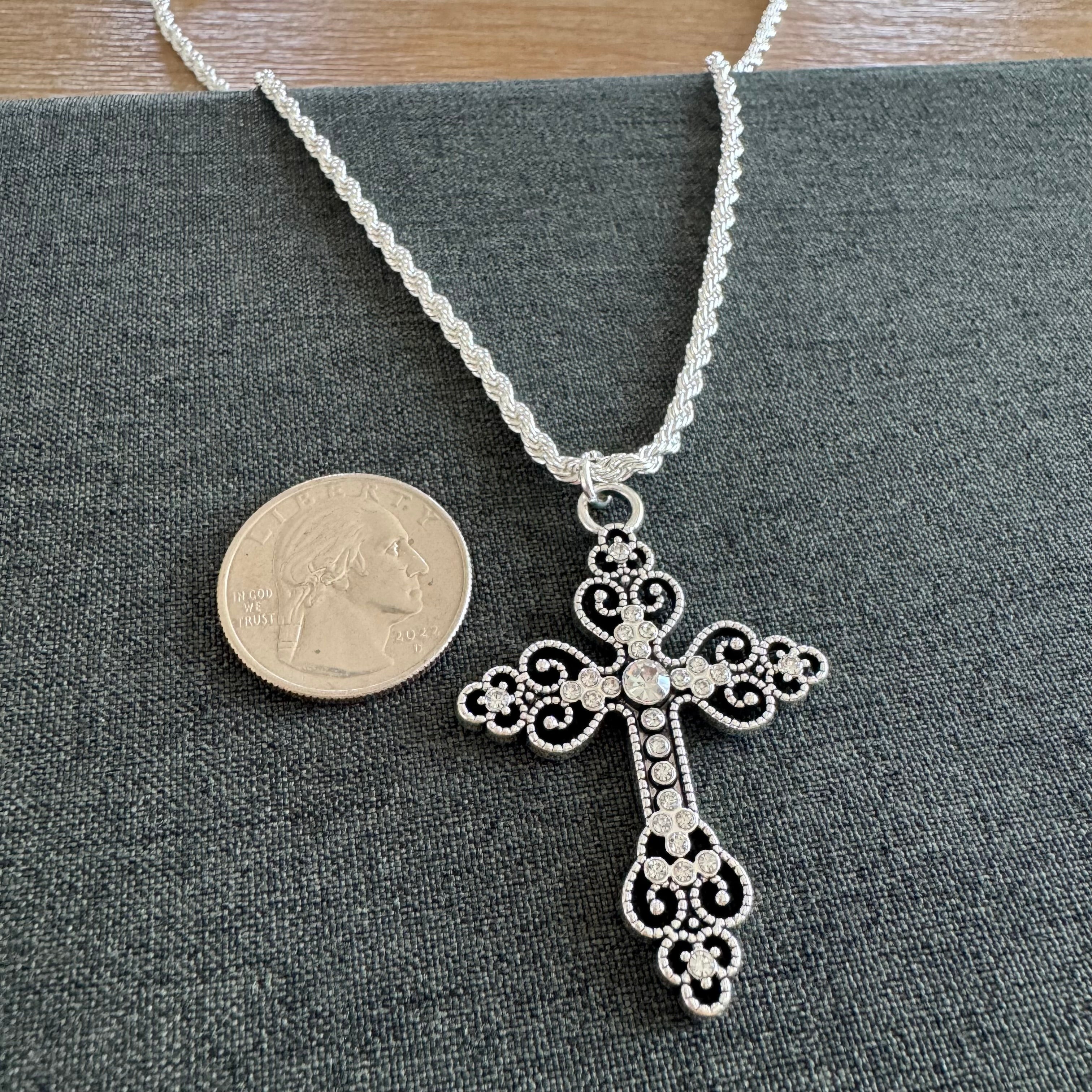 Ryan Cross Necklace Silver