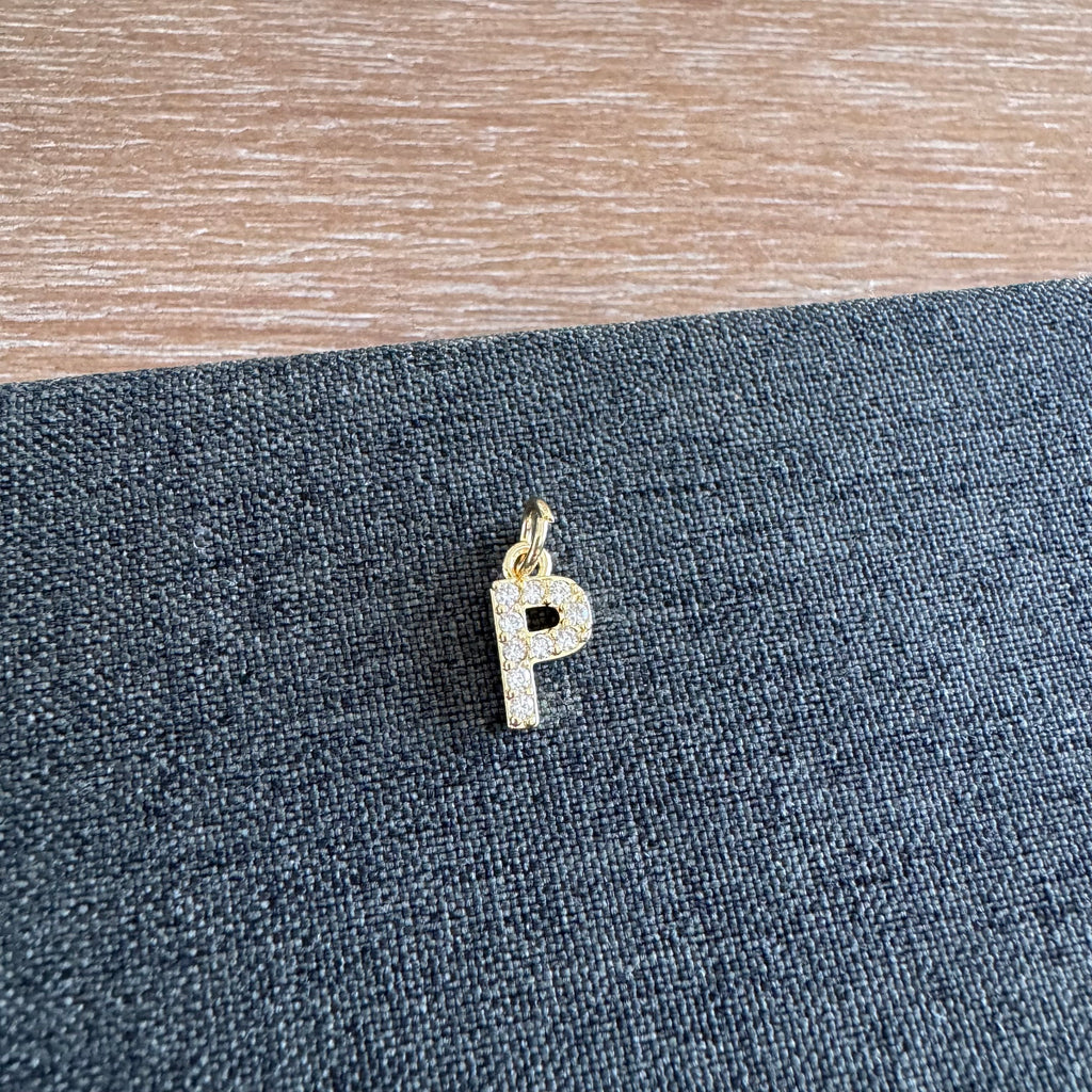 Rhinestone Letter Charm