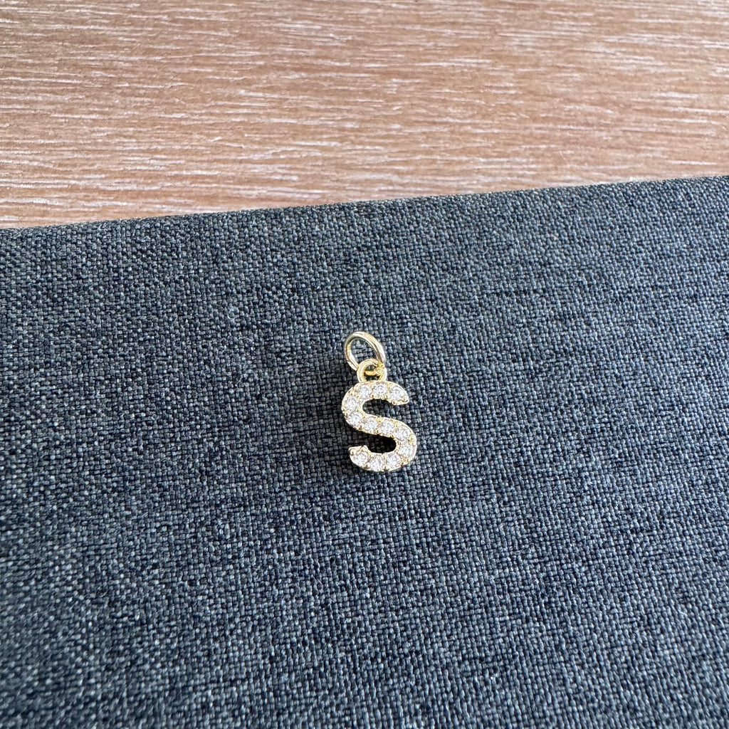 Rhinestone Letter Charm