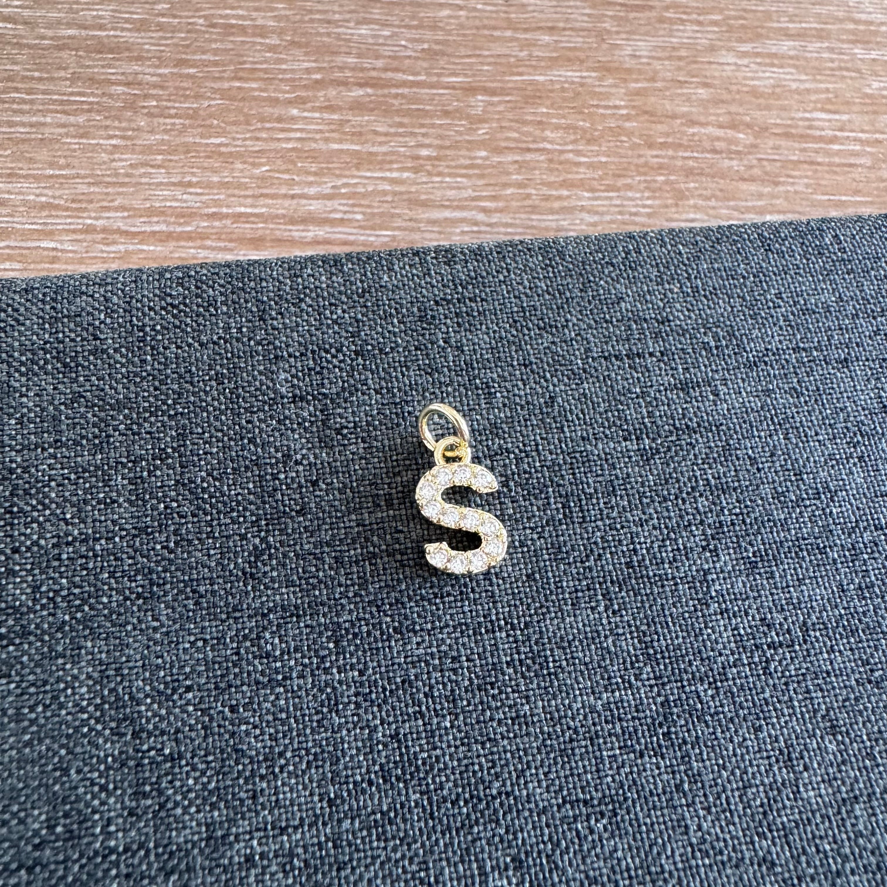 Rhinestone Letter Charm