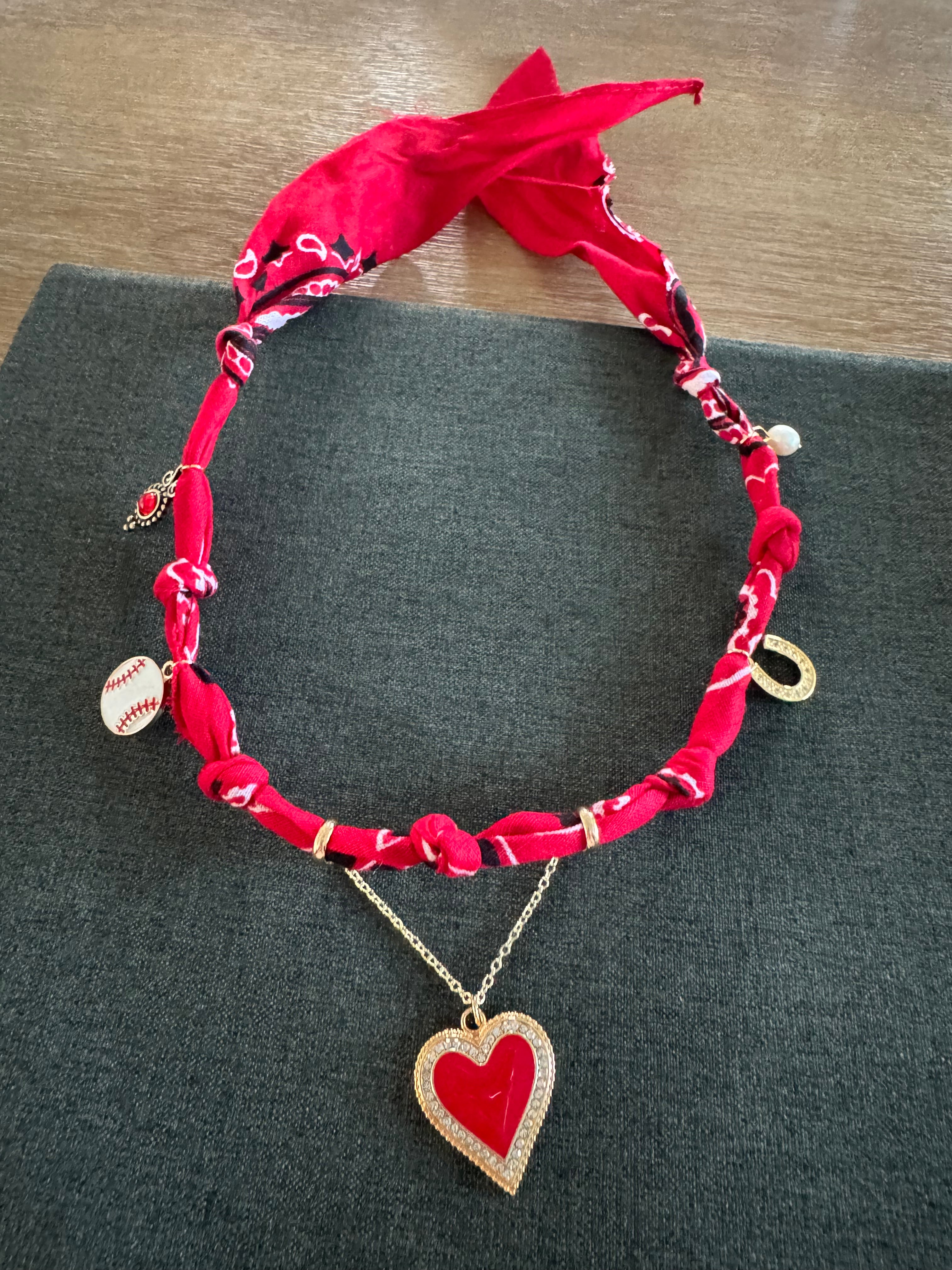 Red Heart Baseball Bandana