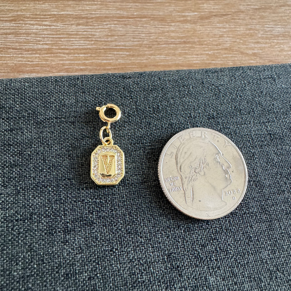 Letter Charm Tag with clasp