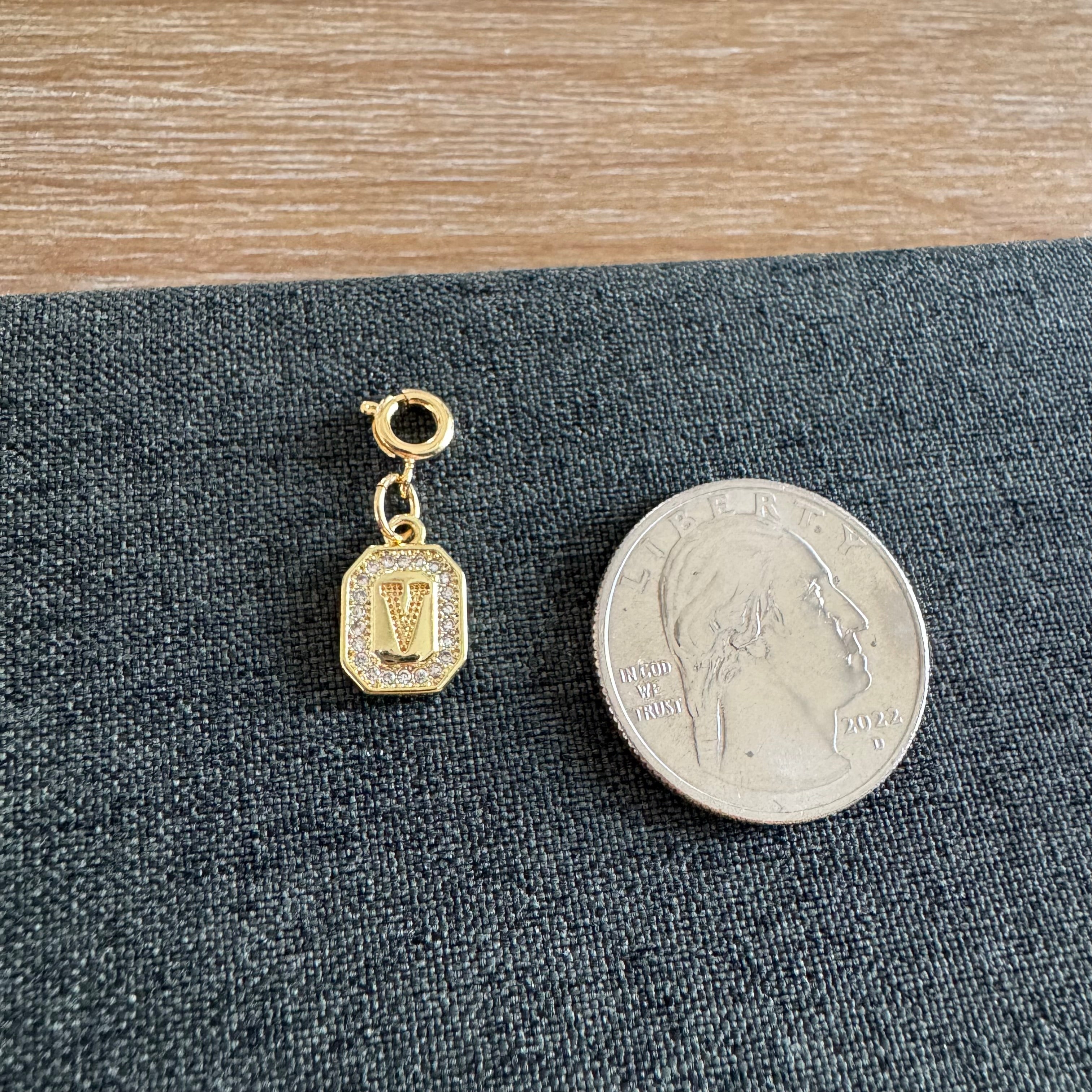 Letter Charm Tag with clasp