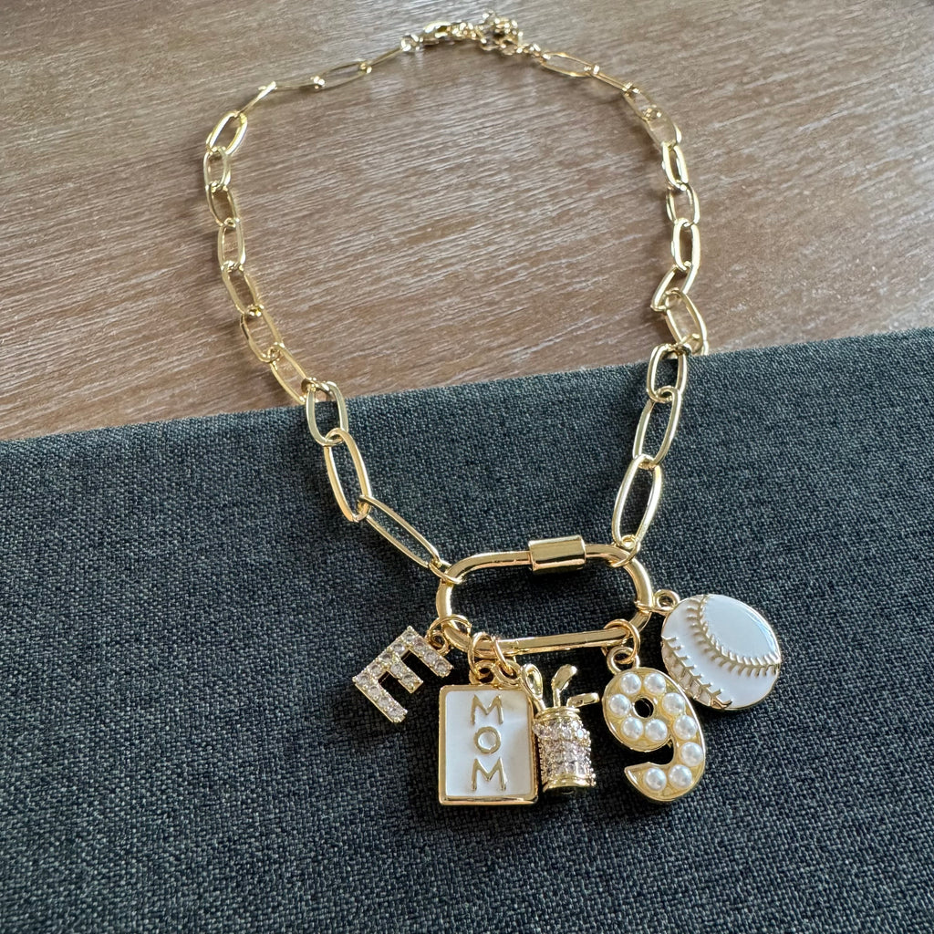 Baseball Mom Golf Mom Carabiner Necklace