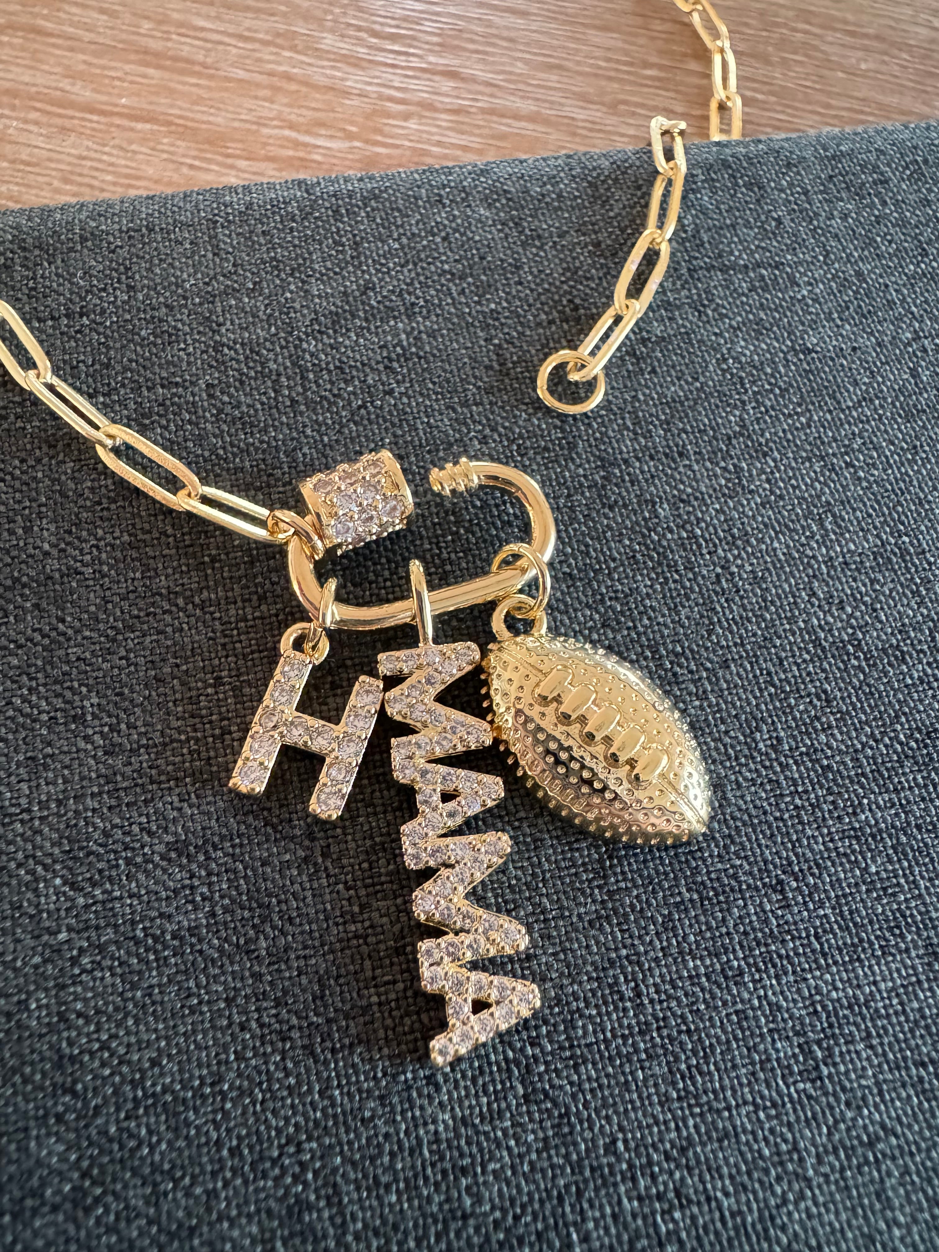 Football Mama Charm Necklace