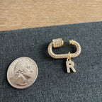 Stone Initial Bling Carabiner