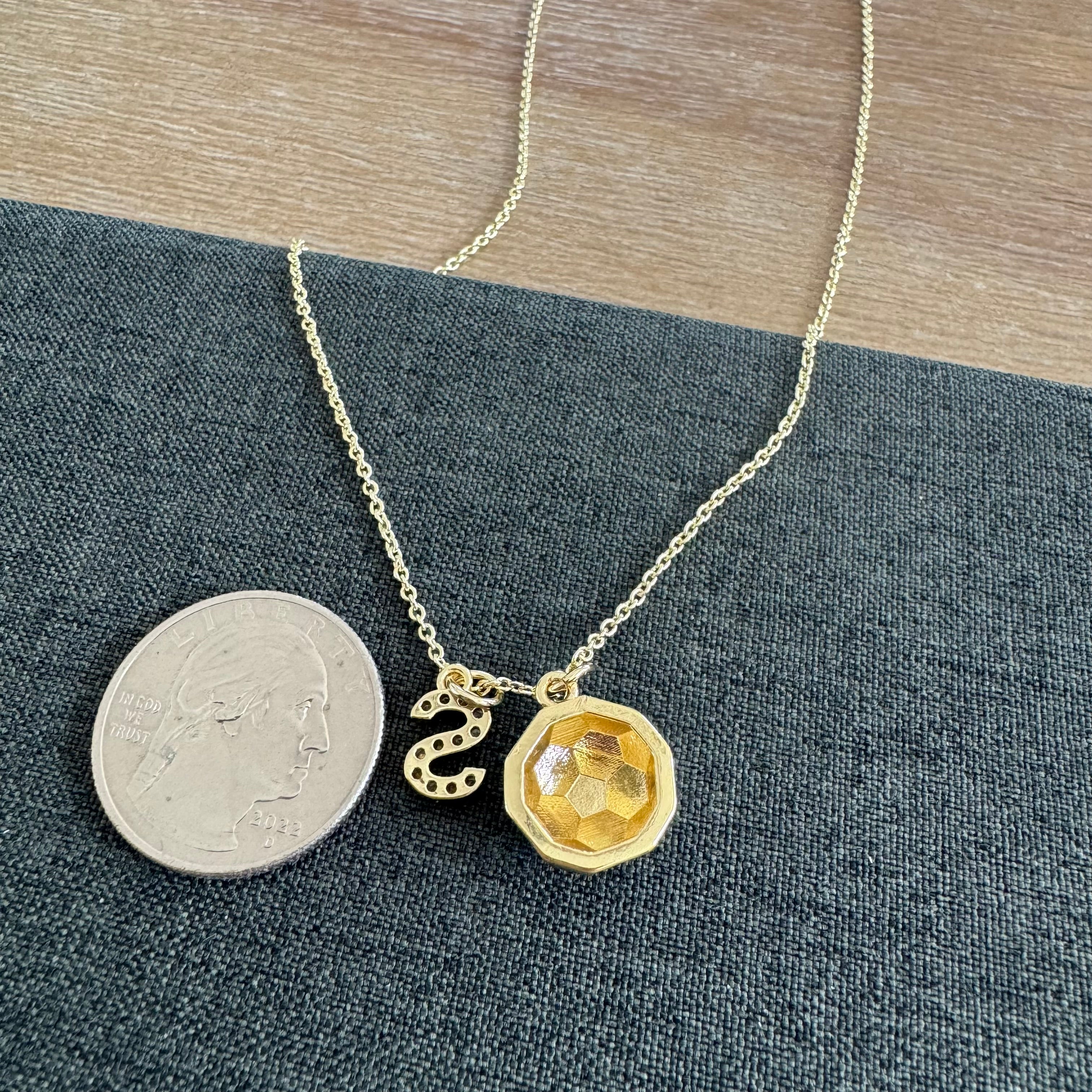 Soccer Pendant Initial Casen Necklace
