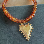 Harlee Heart Necklace brown