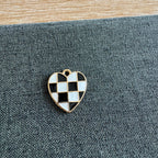 Checkered Heart Charm