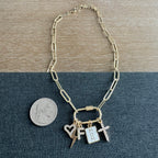 Franklin Carabiner Initial Mom Charm Necklace