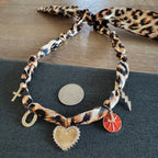 Basketball Initial Bandana Necklace Leopard