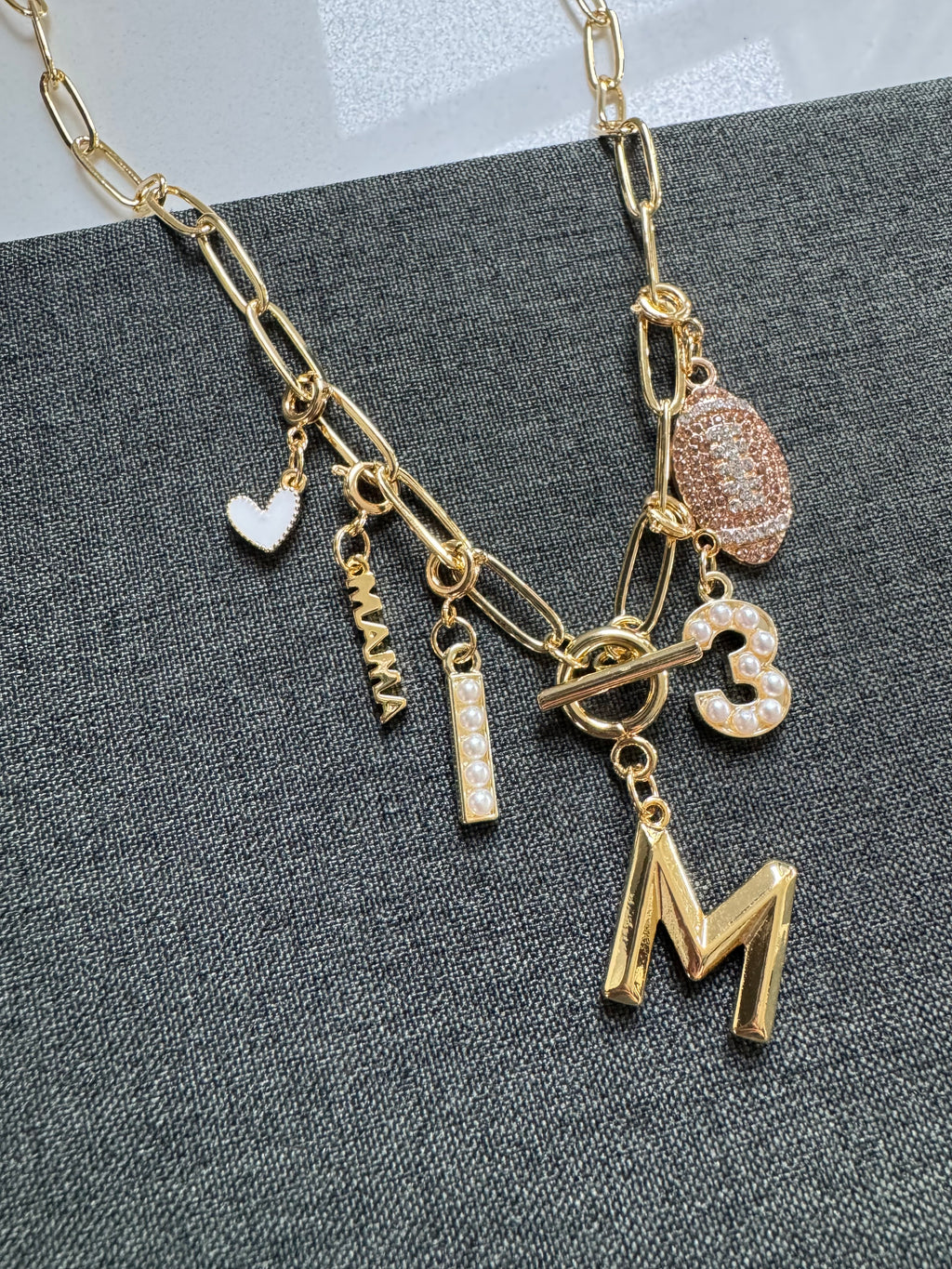 Football Mama Number Necklace