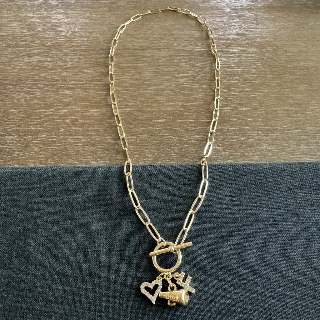 Cheer Charm Cluster Necklace