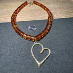 Harrison Heart Necklace brown