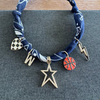 Basketball Star Bandana Necklace Navy Blue