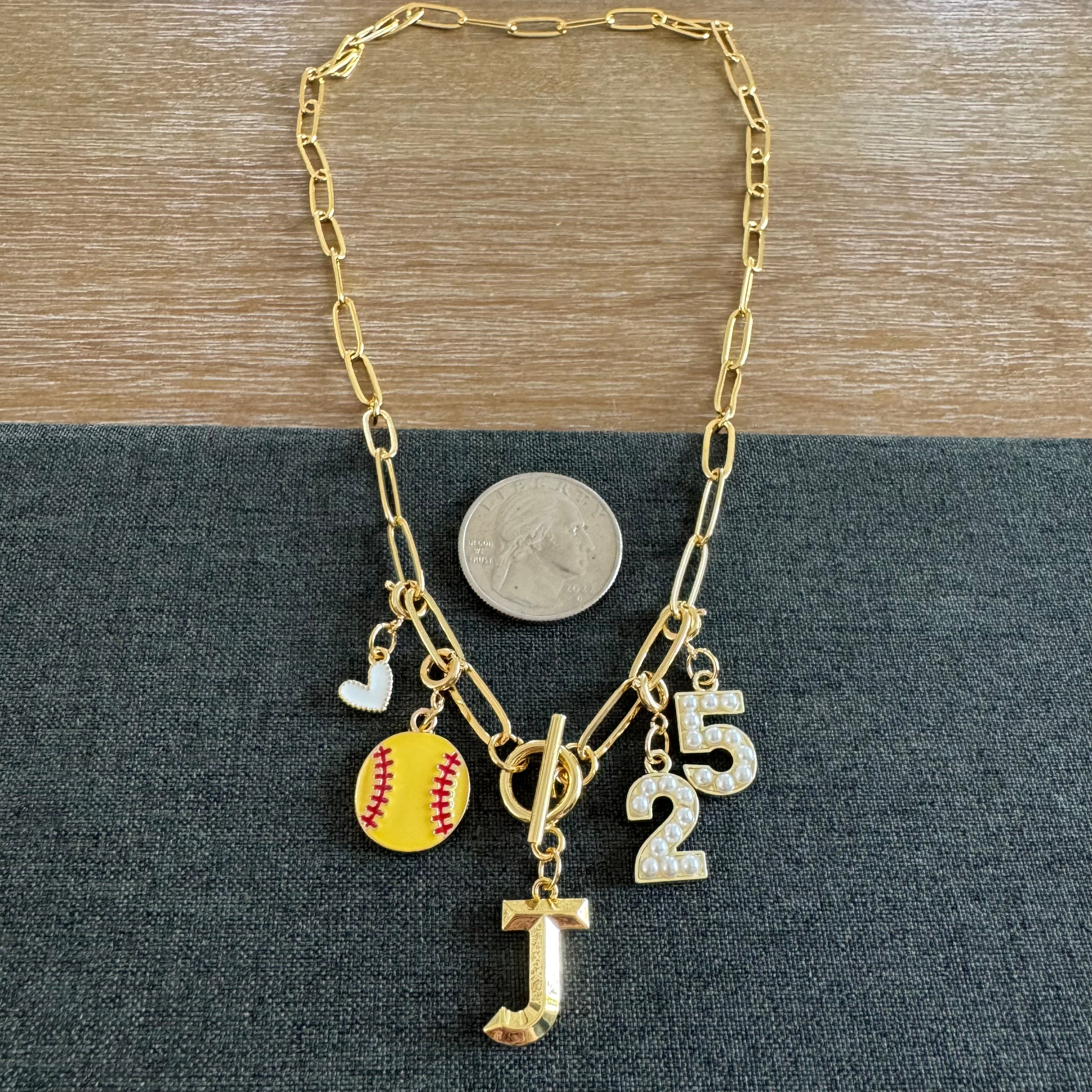 Softball Number Necklace