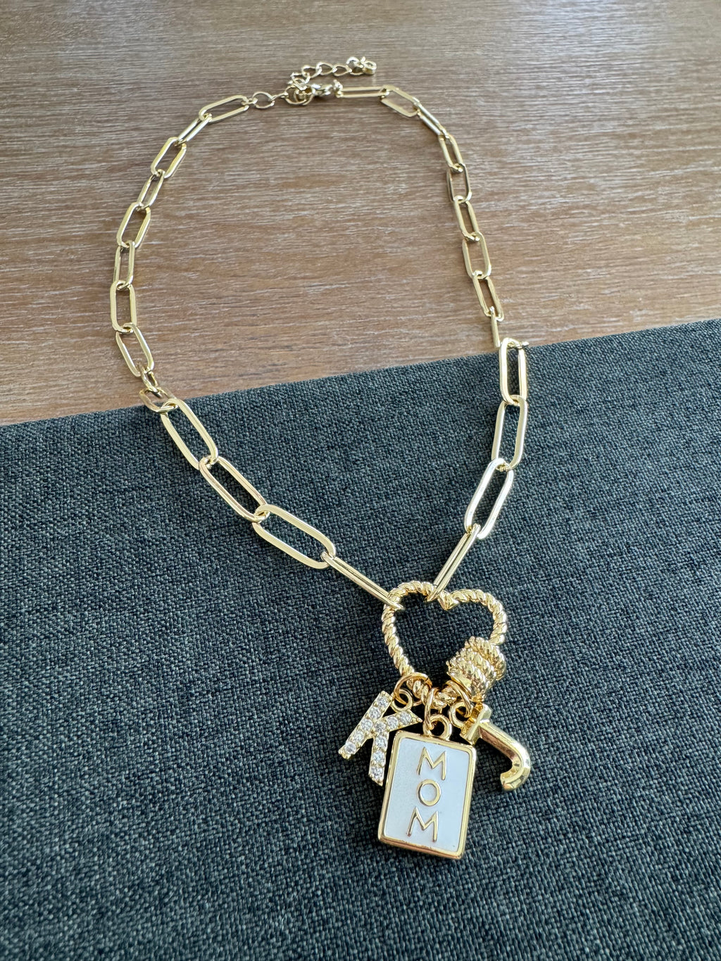 Tatum Mom Heart Carabiner Necklace