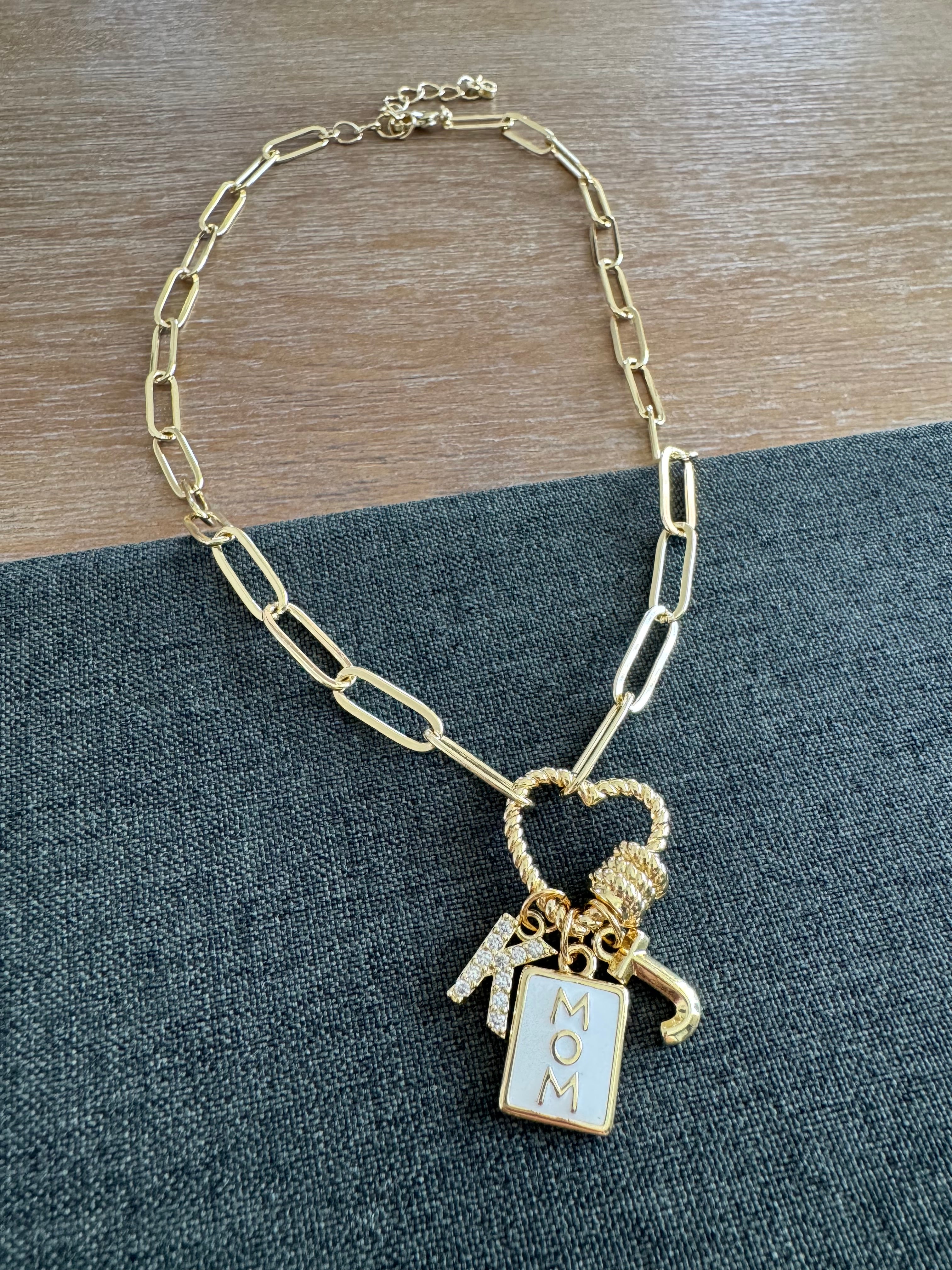 Tatum Mom Heart Carabiner Necklace