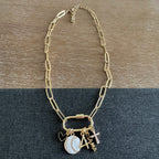 Ellison Carabiner Initial Baseball Mom Number Charm Necklace