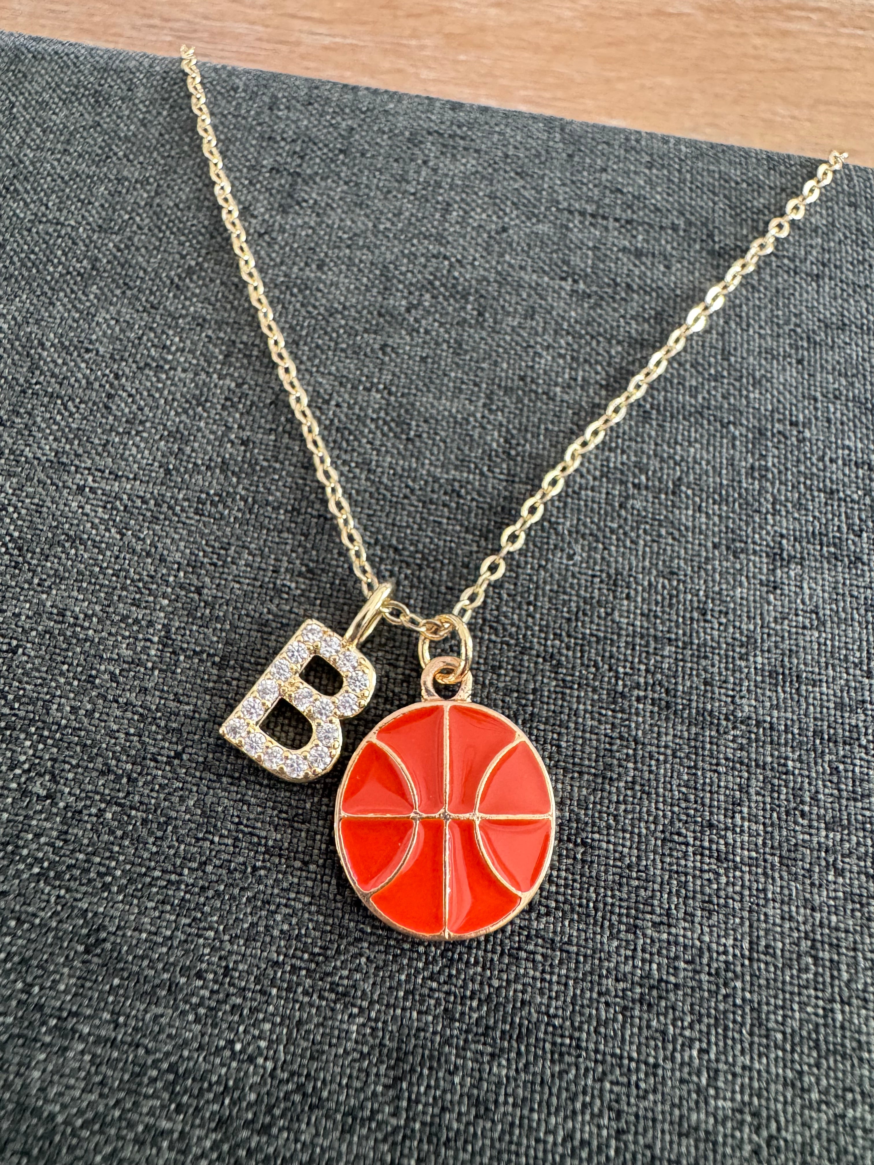 Basketball Initial Necklace