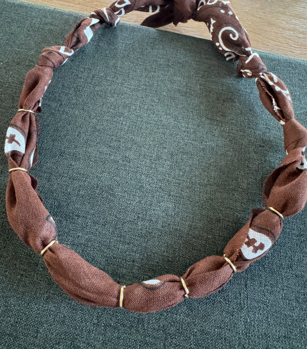 Premade Bandana Necklace Brown