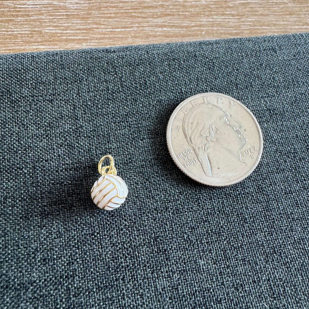 White Volleyball Charm