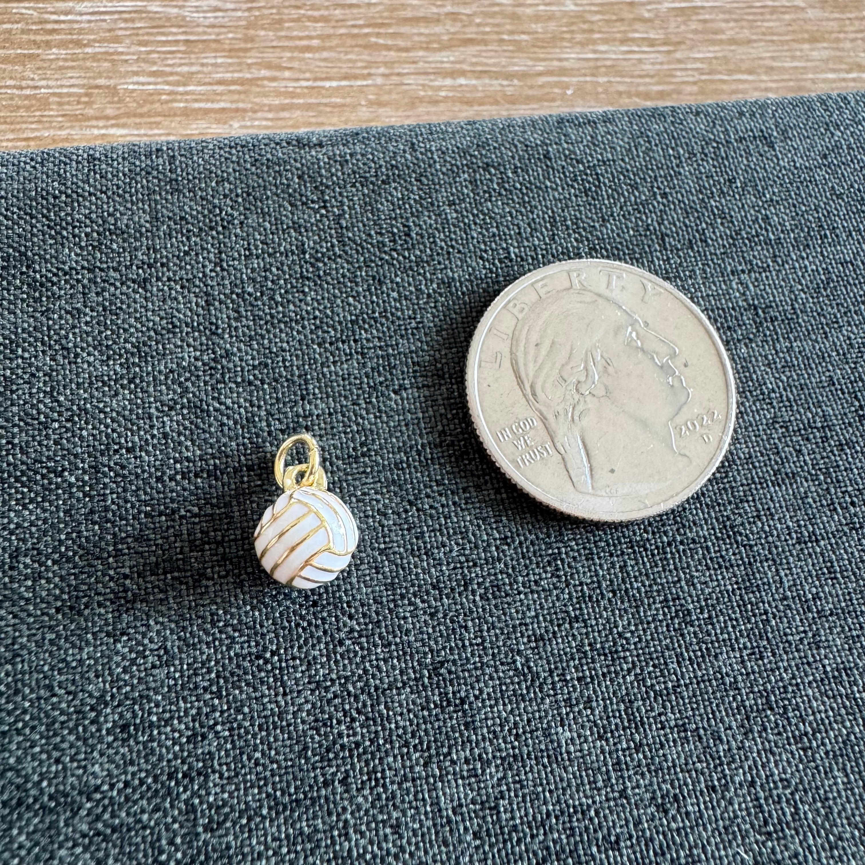 White Volleyball Charm
