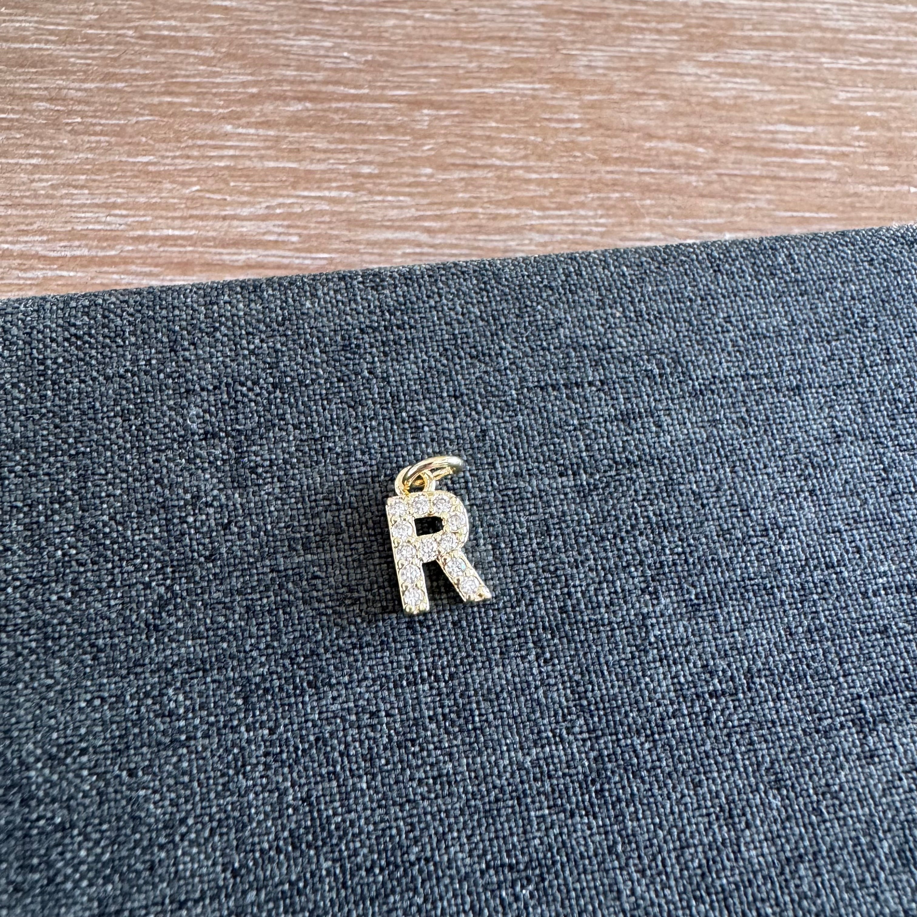 Rhinestone Letter Charm
