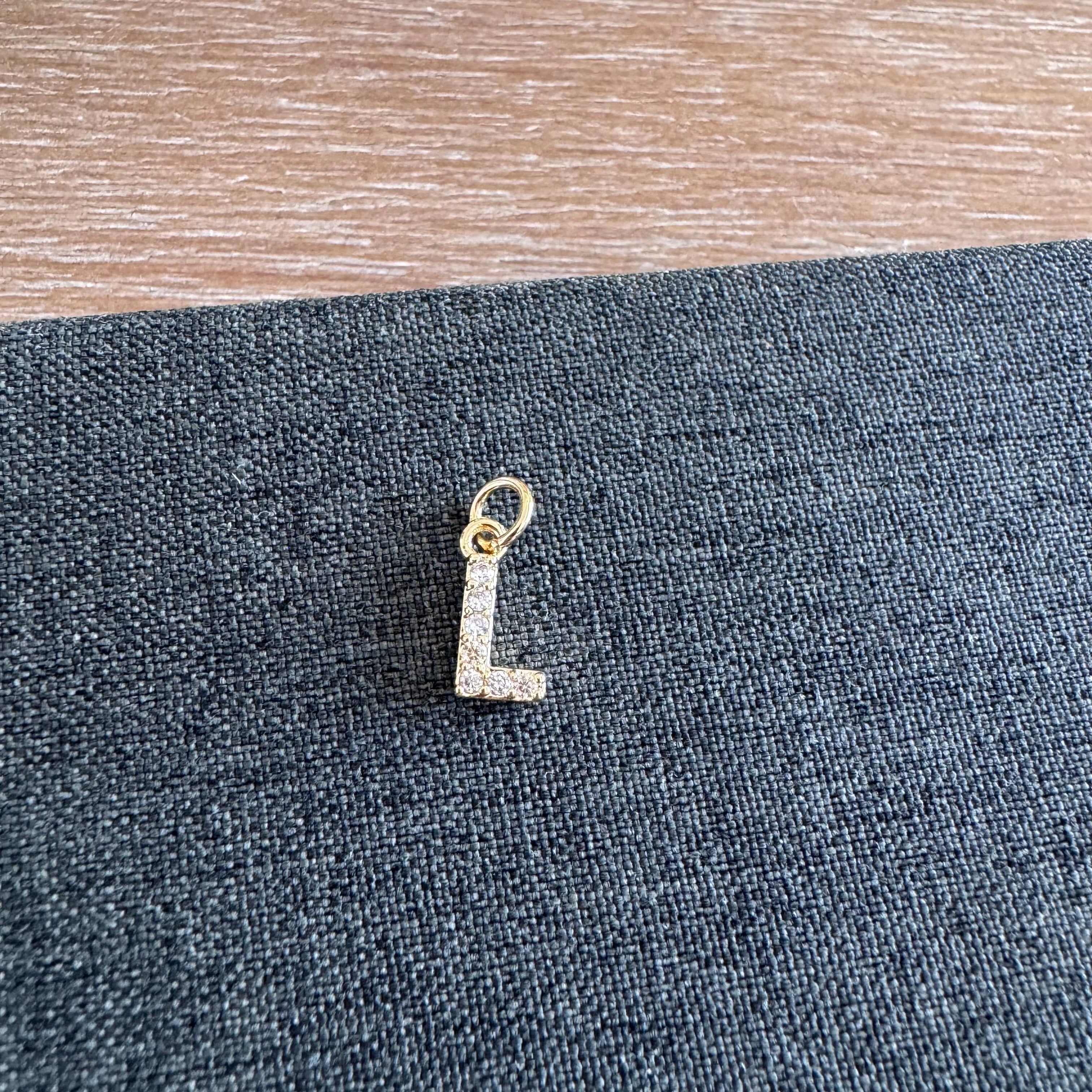 Rhinestone Letter Charm