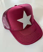 Silver Star Maroon Hat