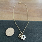 Soccer Pendant Initial Casen Necklace
