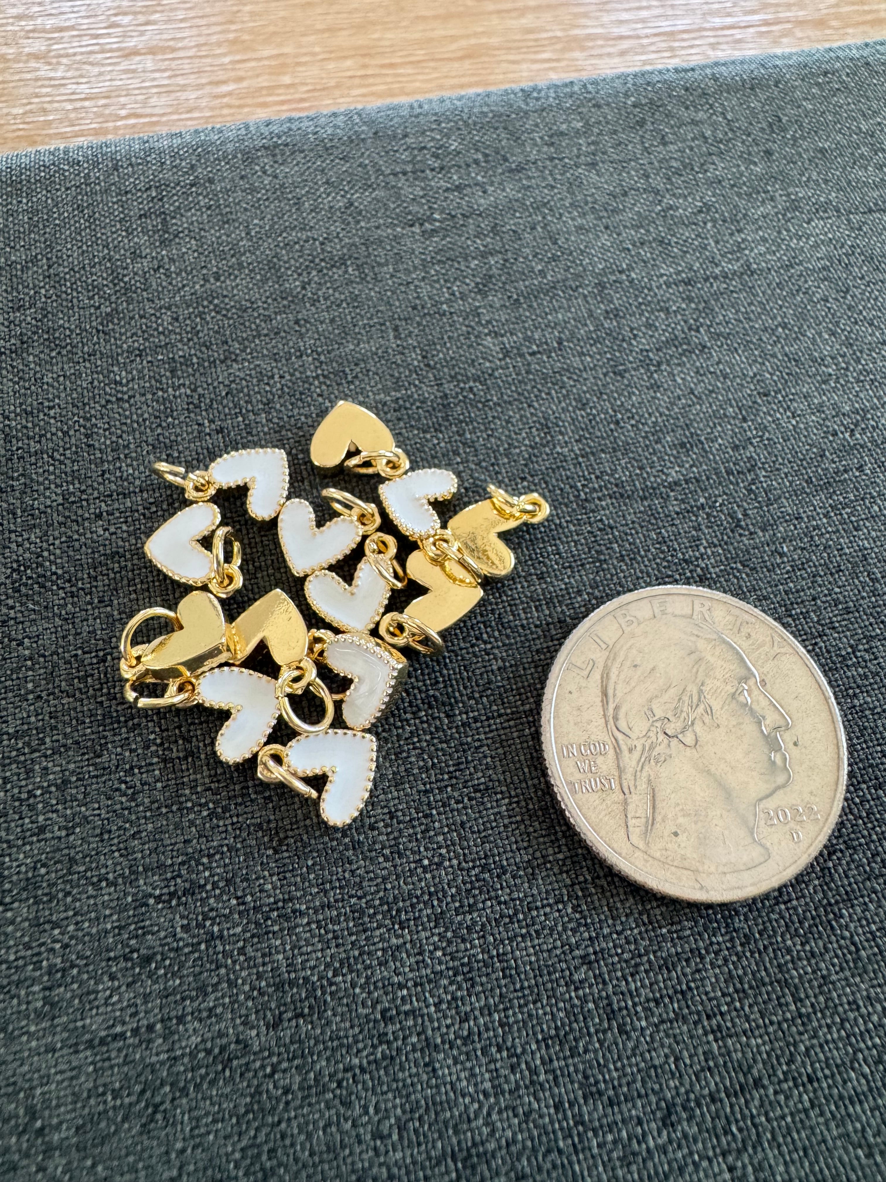 White Heart Charm