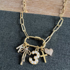 Kimberly Carabiner Cross Charm Necklace