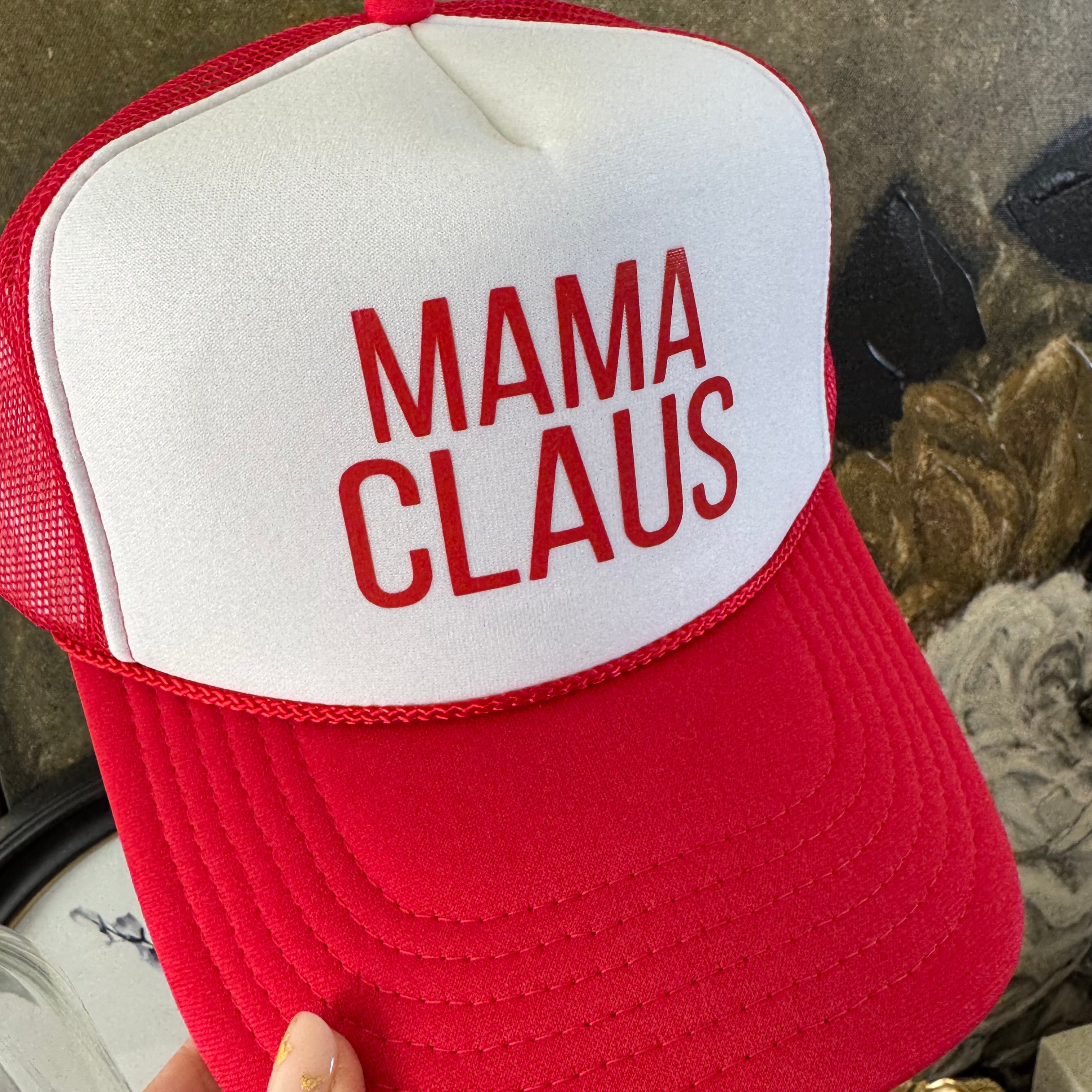 Red Mama Claus Red and White Hat