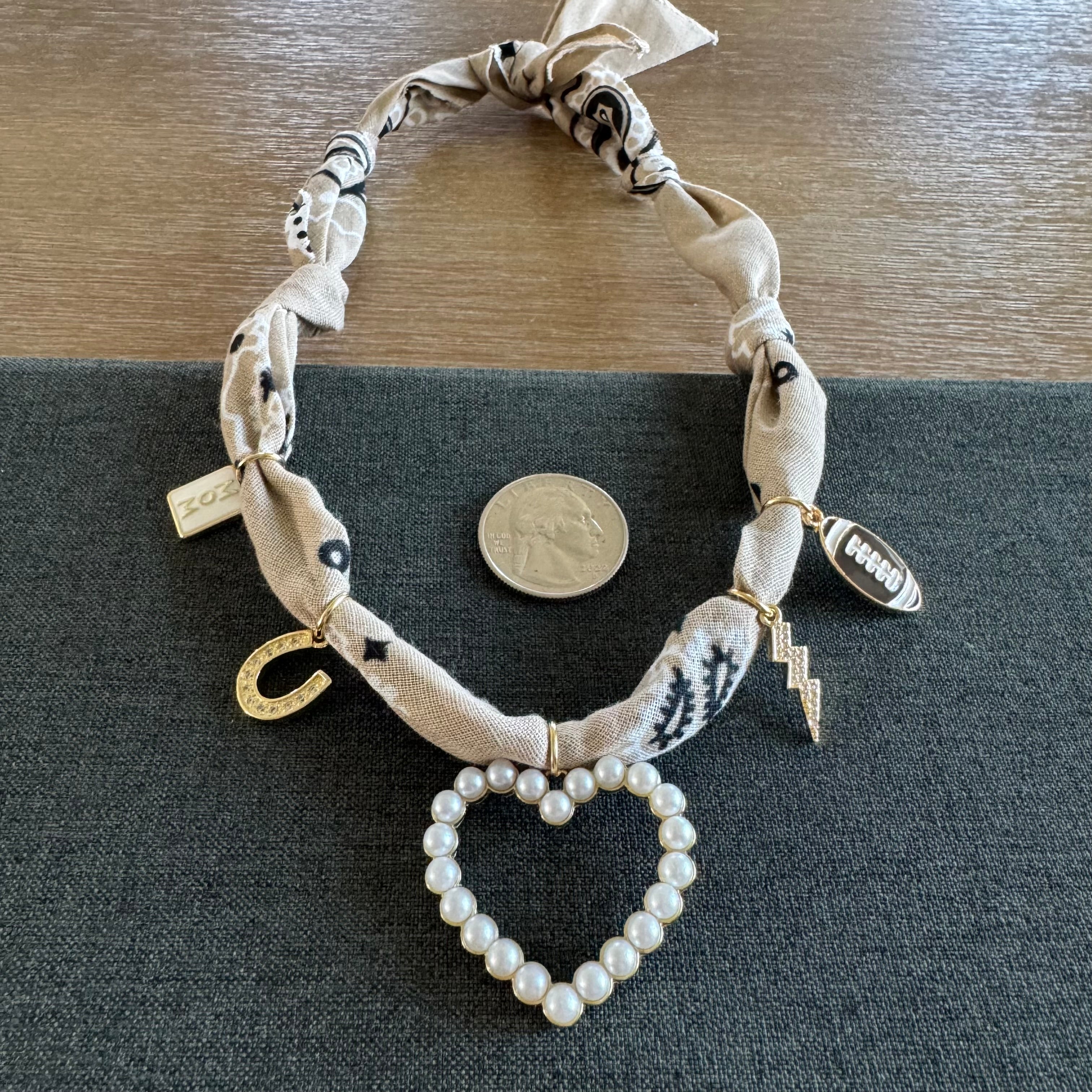 Football Mom Bandana Necklace Oat