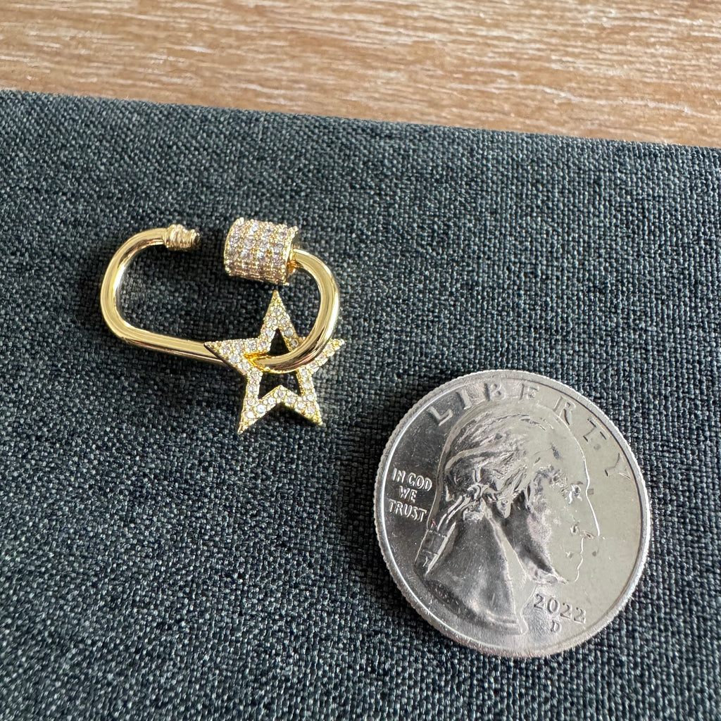 Rhinestone Star Carabiner Golden