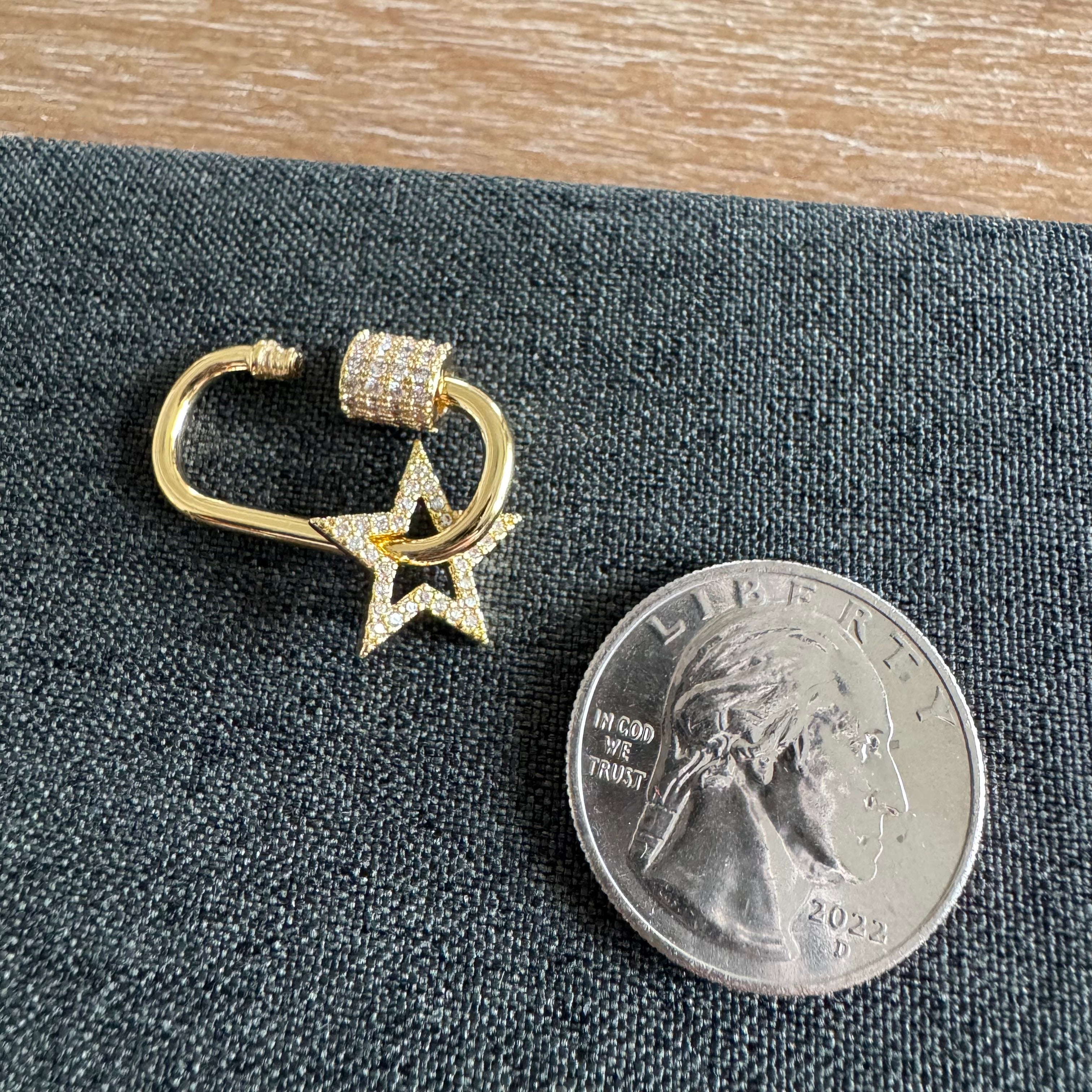 Rhinestone Star Carabiner Golden