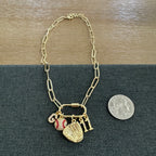 Garrett Carabiner Initial Baseball Mom Number Charm Necklace