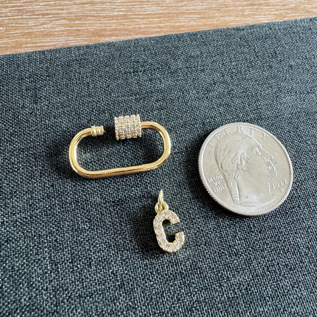 Custom Rhinestone Letter Carabiner