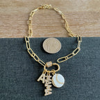 Baseball Mama Charm White Ball Necklace