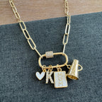 Ford Cheer Mom Carabiner Necklace